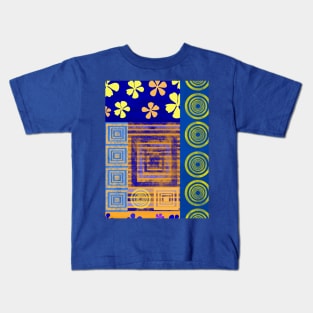 Blue and Yellow Abstract Kids T-Shirt